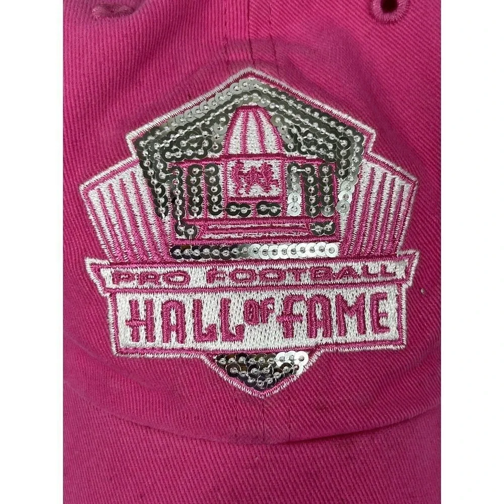 47 Pro Football Hall of Fame Hat Pink‎ Bedazzled Womens Adjustable Strap Back